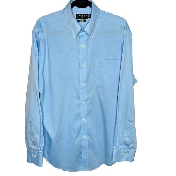 LAUREN RALPH LAUREN Shirt Classic Fit Button Down Long Sleeve Mens 16.5 Teal - Picture 2 of 9